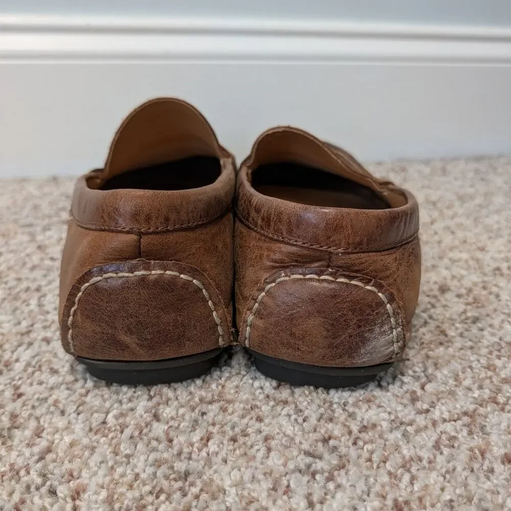 Polo Ralph Lauren Abner Loafers Mens 9.5 Brown Leather Penny Driver Shoes SlipOn